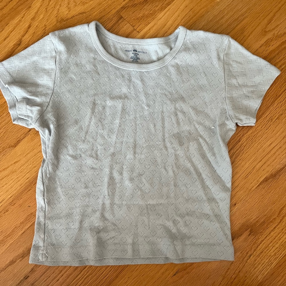 Brandy Melville Blue Ashlyn Heart Top